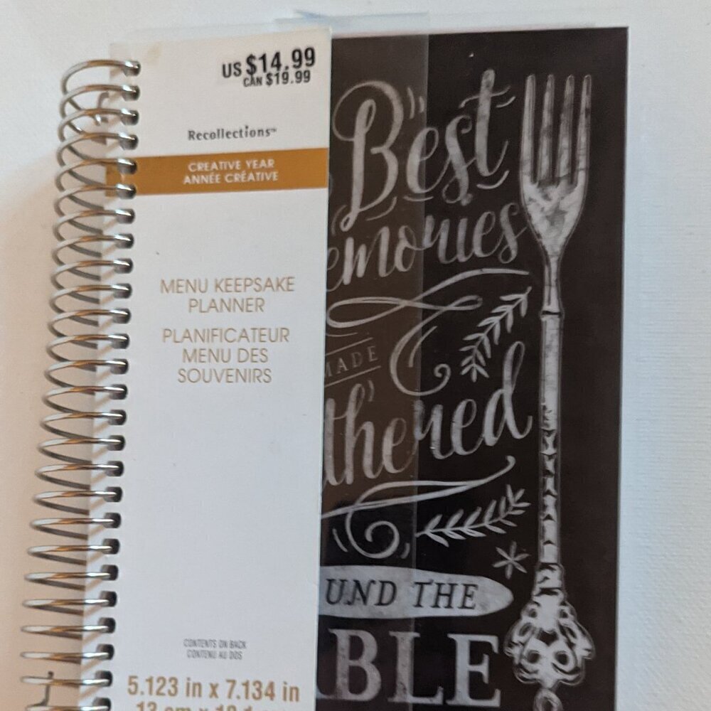 NWT Menu Keepsake Planner 'Best Memories' Undated Recollections Michaels Recipe